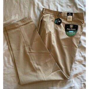 Pro Tour Golf Pant Mens Size 36"x32" Beige Cool Play Comfort Stretch Waist Band